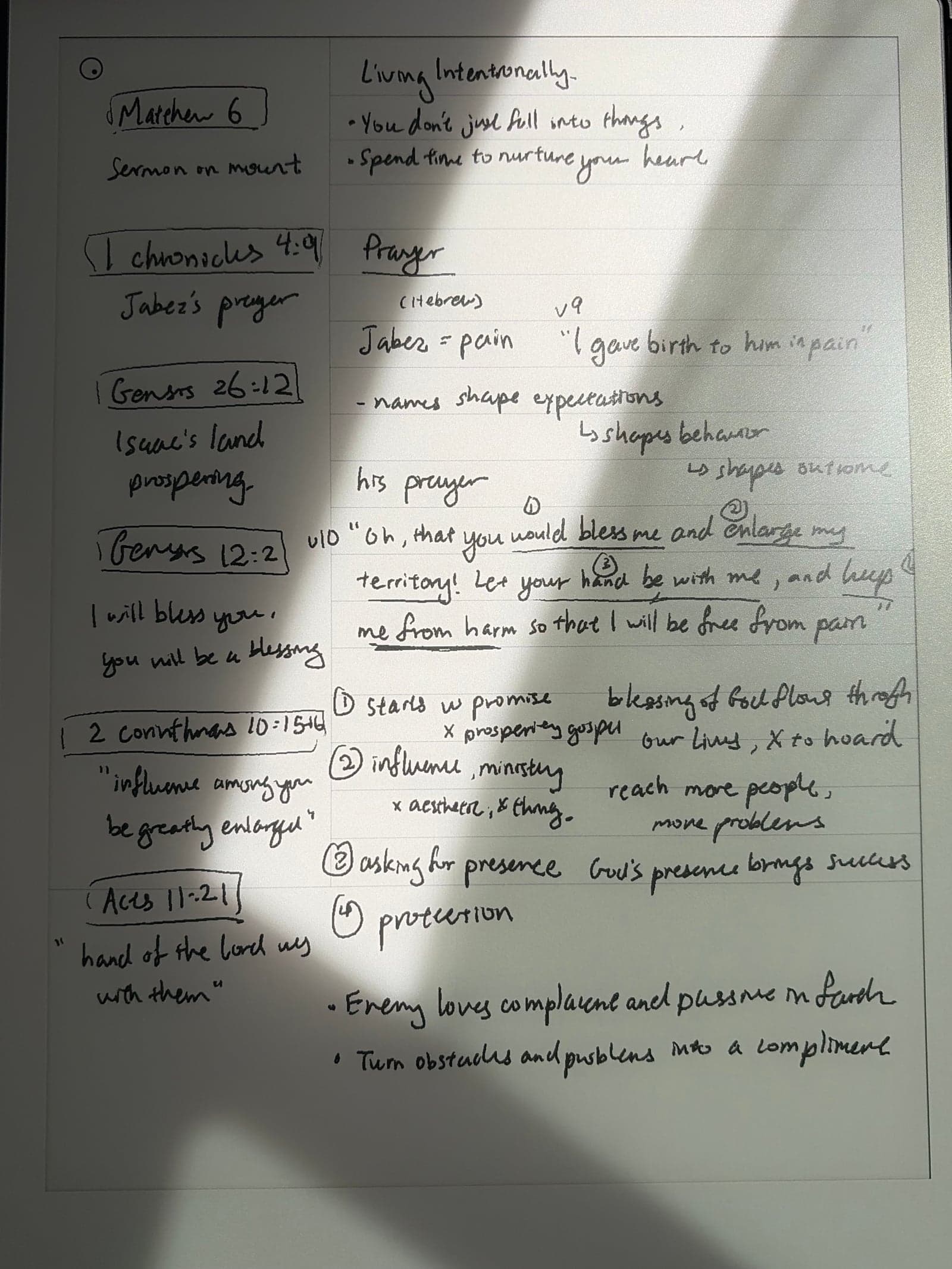 sermon notes